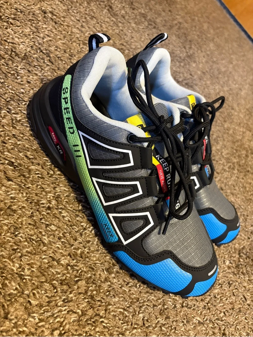 Men's Blue and Gray Athletic Ortho Running Shoes